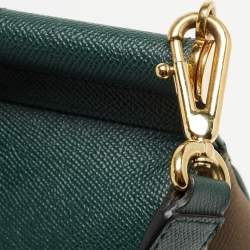 Pre Owned Dolce & Gabbana Green Leather Large Miss Sicily Top Handle Bag