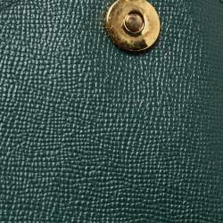 Pre Owned Dolce & Gabbana Green Leather Large Miss Sicily Top Handle Bag