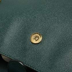 Pre Owned Dolce & Gabbana Green Leather Large Miss Sicily Top Handle Bag