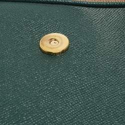 Pre Owned Dolce & Gabbana Green Leather Large Miss Sicily Top Handle Bag