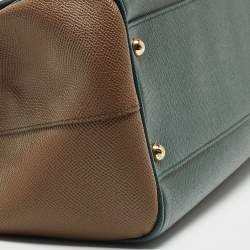 Pre Owned Dolce & Gabbana Green Leather Large Miss Sicily Top Handle Bag