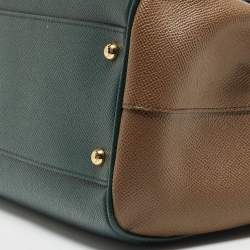 Pre Owned Dolce & Gabbana Green Leather Large Miss Sicily Top Handle Bag