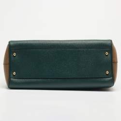 Pre Owned Dolce & Gabbana Green Leather Large Miss Sicily Top Handle Bag