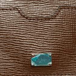 Pre Owned Dolce & Gabbana Brown Leather Large Miss Monica Top Handle Bag