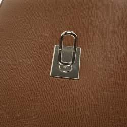 Pre Owned Dolce & Gabbana Brown Leather Large Miss Monica Top Handle Bag