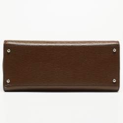 Pre Owned Dolce & Gabbana Brown Leather Large Miss Monica Top Handle Bag