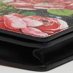 Dolce & Gabbana Multicolor Floral Print Leather Flap Clutch Bag