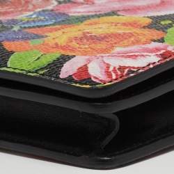 Dolce & Gabbana Multicolor Floral Print Leather Flap Clutch Bag