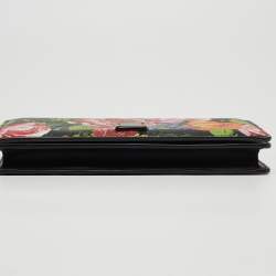 Dolce & Gabbana Multicolor Floral Print Leather Flap Clutch Bag