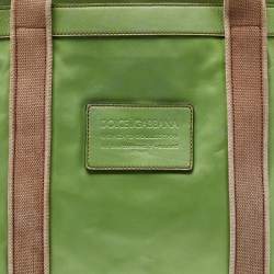 Pre Owned Dolce & Gabbana Green Leather Shopper Tote