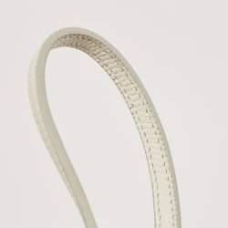 Pre Owned Dolce & Gabbana White Acrylic Crystal Embellished Box Locket Clutch Bag