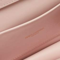 Pre Owned Dolce & Gabbana Pink Leather Small Devotion Top Handle Bag