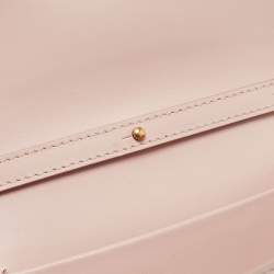Pre Owned Dolce & Gabbana Pink Leather Small Devotion Top Handle Bag