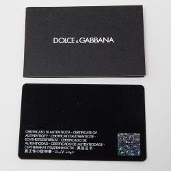 Pre Owned Dolce & Gabbana Beige Leather DG Crystal Logo Card Holder