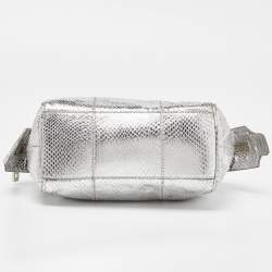 Pre Owned Dolce & Gabbana Silver Watersnake Leather Baguette Bag