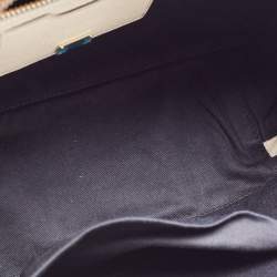 Pre Owned Dolce & Gabbana Cream/Black Embellished Leather Treasure Box Bag