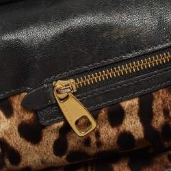 Pre Owned حقيبة دولتشي أند غابانا ميس سيسلي بيد علوية رافية كروشيه سوداء كبيرة