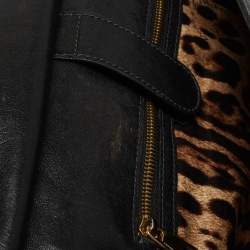 Pre Owned حقيبة دولتشي أند غابانا ميس سيسلي بيد علوية رافية كروشيه سوداء كبيرة