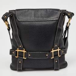 Pre Owned Dolce & Gabbana Black Leather Messenger Bag