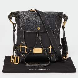 Pre Owned Dolce & Gabbana Black Leather Messenger Bag