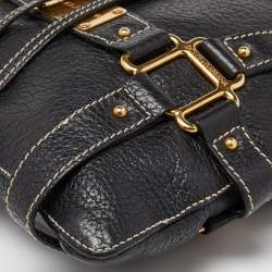 Pre Owned Dolce & Gabbana Black Leather Messenger Bag