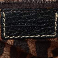 Pre Owned Dolce & Gabbana Black Leather Messenger Bag