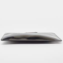 Pre Owned Dolce & Gabbana x Kim Kardashian Black Patent Leather Zip Slim Clutch