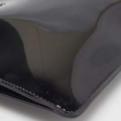 Pre Owned Dolce & Gabbana x Kim Kardashian Black Patent Leather Zip Slim Clutch