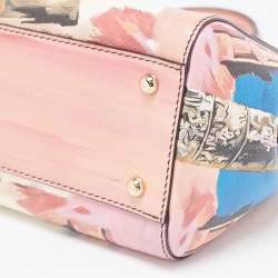 Pre Owned Dolce & Gabbana Multicolor Rome Printed Leather Medium Miss Sicily Top Handle Bag