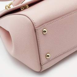 Pre Owned Dolce & Gabbana Pink Leather Medium Miss Sicily Top Handle Bag