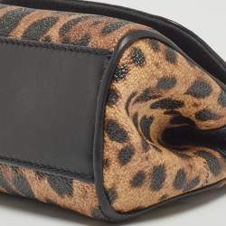 Pre Owned Dolce & Gabbana Beige/Black Coated Canvas and Leather Micro Miss Sicily Top Handle Bag