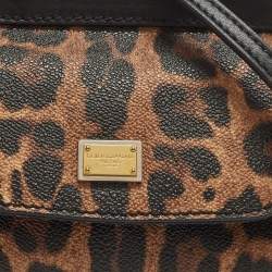 Pre Owned Dolce & Gabbana Beige/Black Coated Canvas and Leather Micro Miss Sicily Top Handle Bag