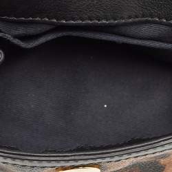 Pre Owned Dolce & Gabbana Beige/Black Coated Canvas and Leather Micro Miss Sicily Top Handle Bag