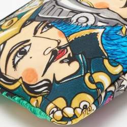 Pre Owned Dolce & Gabbana Multicolor Printed Fabric Zip Pouch