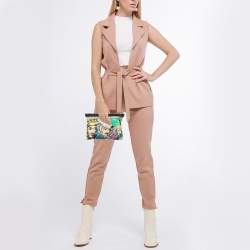 Pre Owned Dolce & Gabbana Multicolor Printed Fabric Zip Pouch