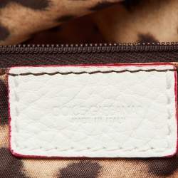 مملوكة مسبقًا Dolce & Gabbana Red/White Crochet Straw and Leather DG Charm Bag
