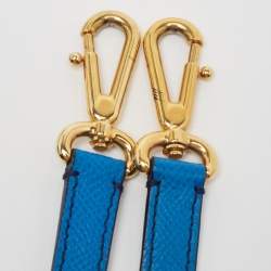 Pre Owned Dolce & Gabbana Blue Leather Medium Miss Sicily Top Handle Bag