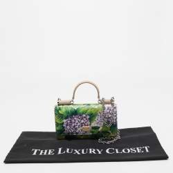 Pre Owned Dolce & Gabbana Multicolor Floral Print Leather Miss Sicily Von Wallet on Chain