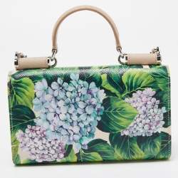 Pre Owned Dolce & Gabbana Multicolor Floral Print Leather Miss Sicily Von Wallet on Chain