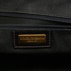 Dolce & Gabbana Black/Brown Leopard Print Calf Hair Frame Satchel