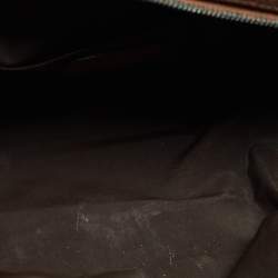 Pre Owned Dolce & Gabbana Brown Leopard Print Fabric and Leather Cosmetic Pouch
