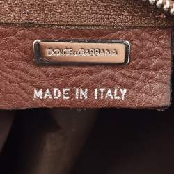 Dolce & Gabbana Brown Nylon Zip Slim Pouch