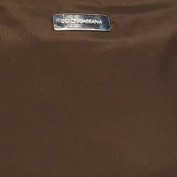 Dolce & Gabbana Brown Nylon Zip Slim Pouch