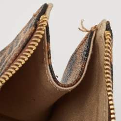 Pre Owned Dolce & Gabbana Beige/Black Leopard Print Coated Canvas DG Vanity Case 