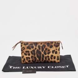 Pre Owned Dolce & Gabbana Beige/Black Leopard Print Coated Canvas DG Vanity Case 