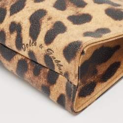 Pre Owned Dolce & Gabbana Beige/Black Leopard Print Coated Canvas DG Vanity Case 