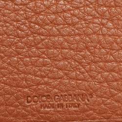 Dolce & Gabbana Brown/Beige Leopard Print Calfhair and Leather Double Flap Continental Wallet