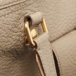 Pre Owned Dolce & Gabbana Grey Leather Embellished Flap Tote
