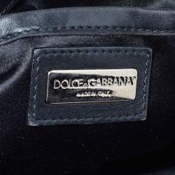 Pre Owned Dolce & Gabbana Black Snakeskin and Leather XL Miss Sicily Top Handle Bag