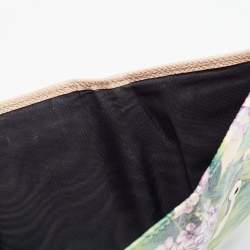 Pre Owned Dolce & Gabbana Multicolor Floral Print Leather Trifold Wallet
